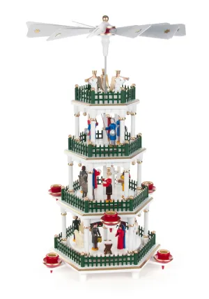 085/055 - White 4 Tier Nativity Pyramid