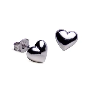 10 mm Silver Heart Earrings