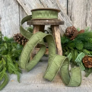 1" Forest Green Ribbon, Wired RIbbon