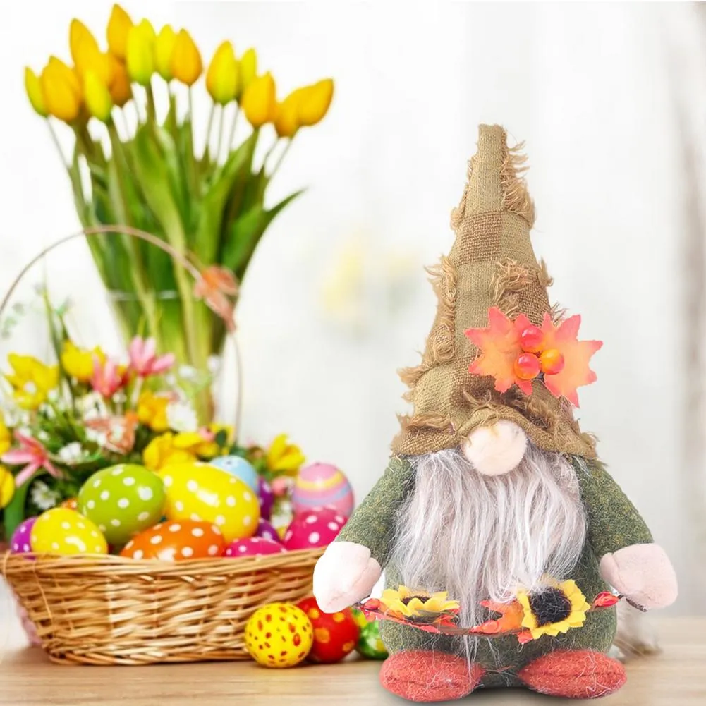 20*7*13cm Christmas Decoration Fall Gnome Autumn Gnome Pumpkin Sunflower Swedish Dwarf Thanksgiving Day Gift Fall  Doll