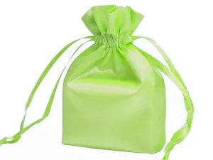 4x6 Apple Green Elegant Satin Bags - 12 pcs