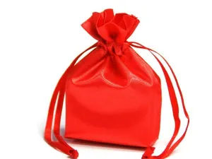 4x6 Red Elegant Satin Bags - 12 pcs