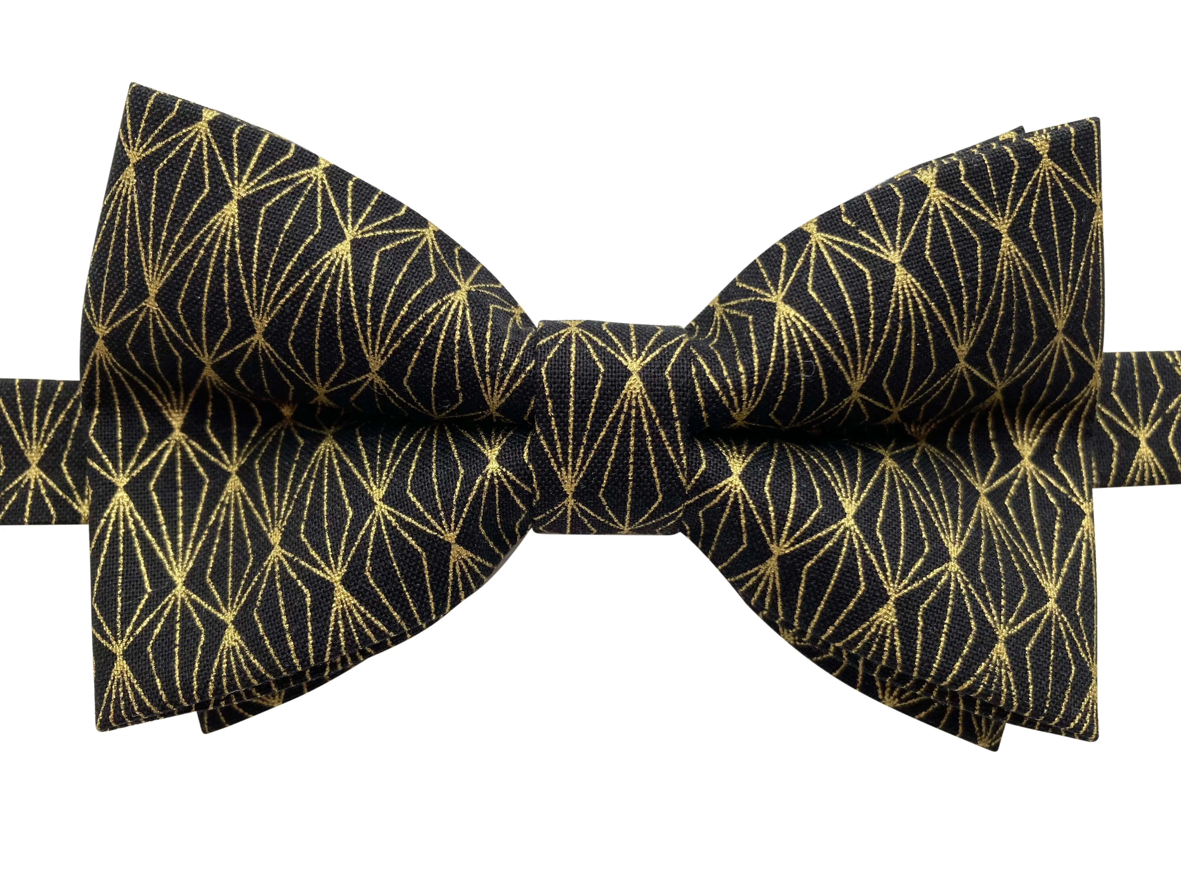 Black & Gold Geometric Bow Tie