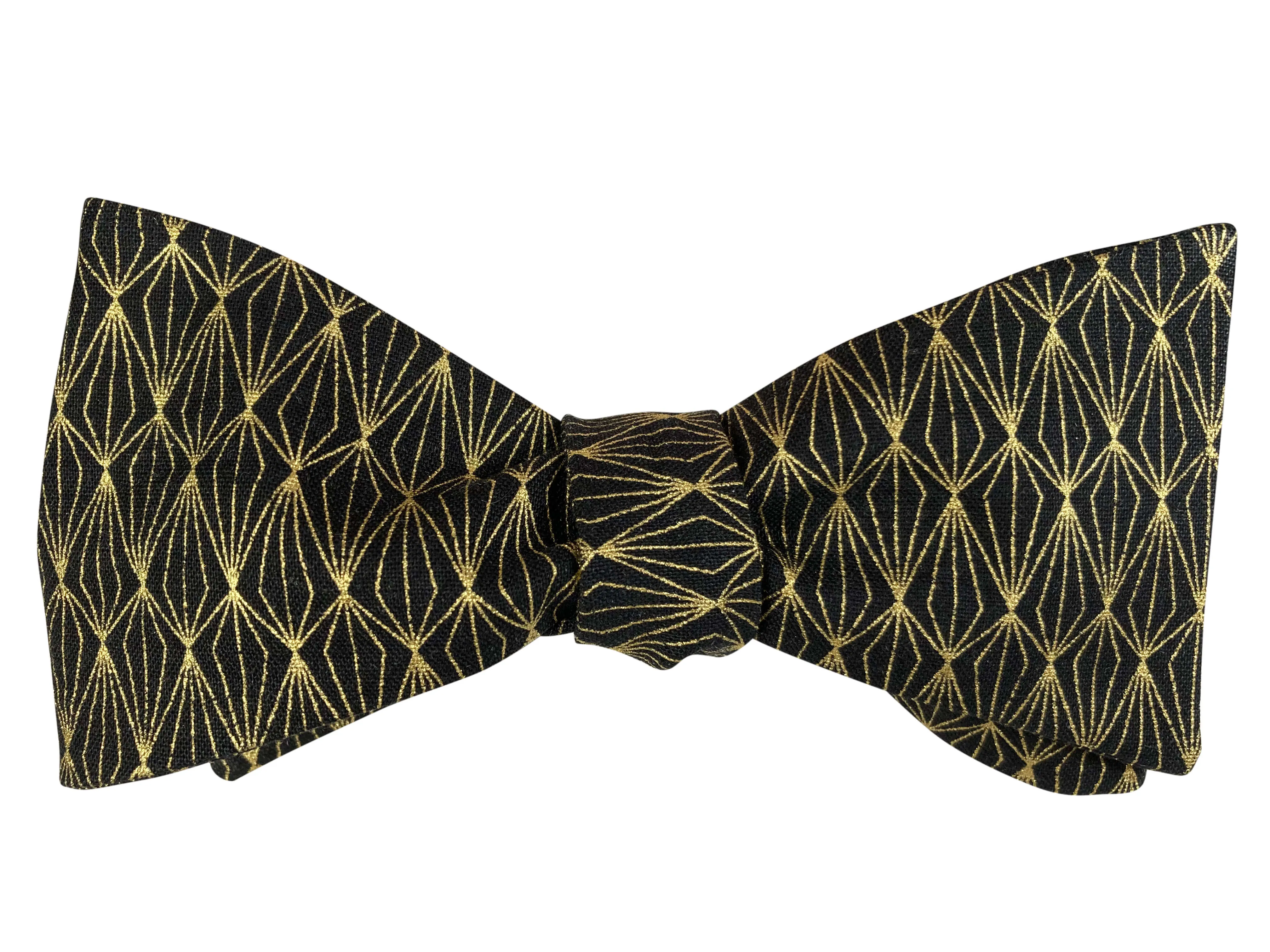 Black & Gold Geometric Bow Tie