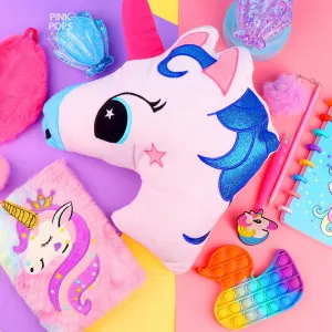 Blue Unicorn Pillow