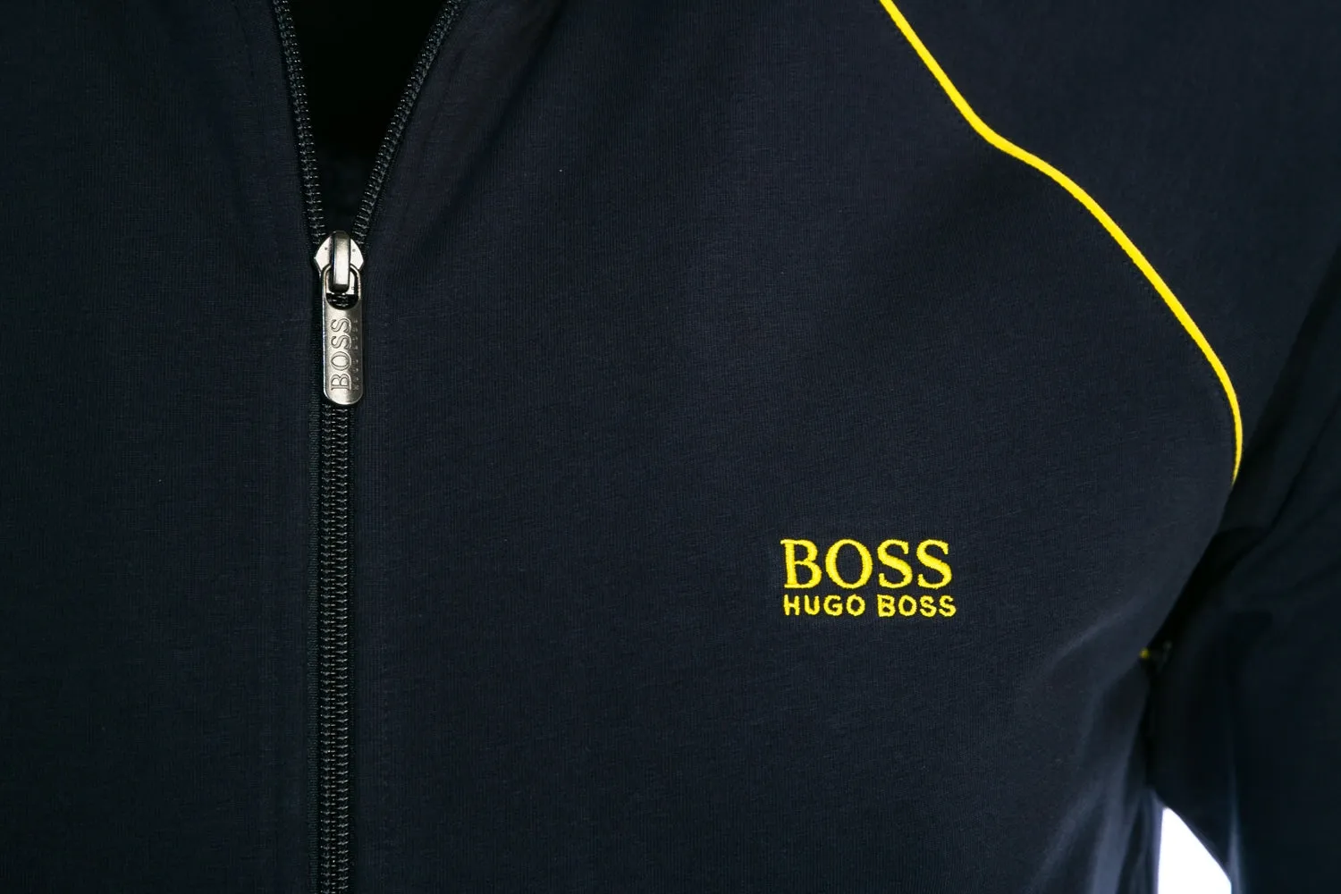 BOSS Mix & Match Jacket H Sweat Top in Navy & Yellow