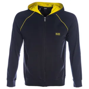 BOSS Mix & Match Jacket H Sweat Top in Navy & Yellow