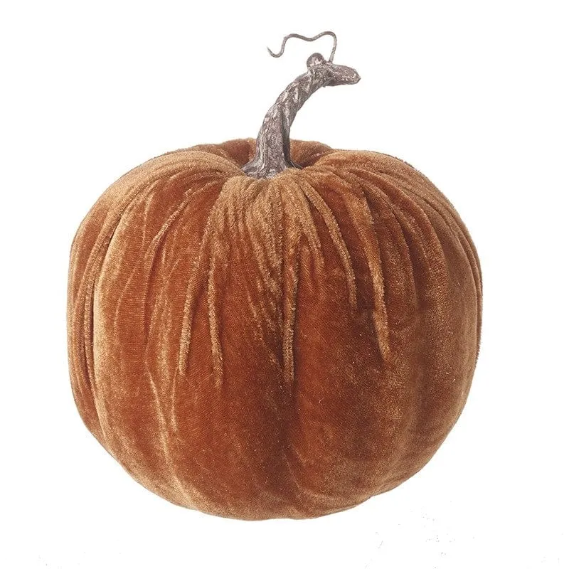 Brown Velvet Pumpkin Halloween Decoration