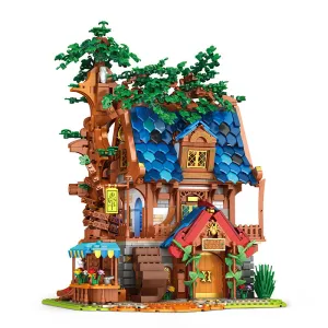 Building Blocks Street View Medieval Tree House Building Model Assembling Educational Toys Christmas Gifts for Children Teaching Toys