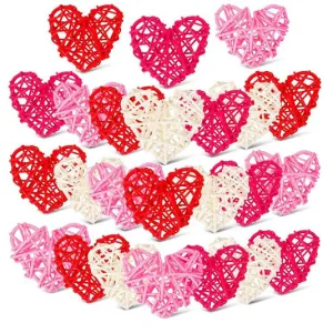 Bulk 20Pcs Heart Shape Wicker Rattan Ornament Hanging Rattan Wholesale