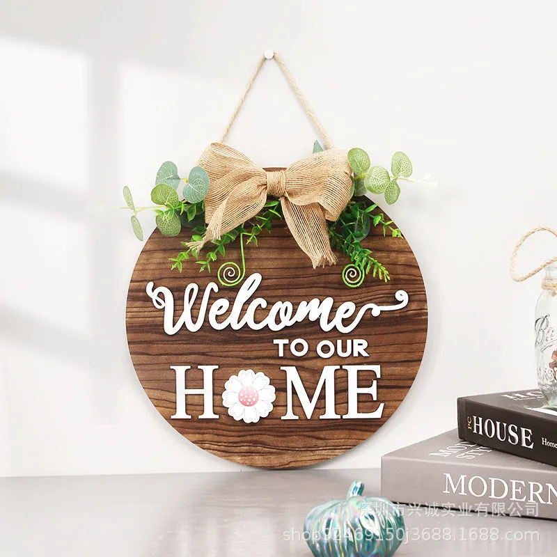 Bulk Welcome Sign Seasonal Wreath with 15 Seasonal Ornament Wholesale