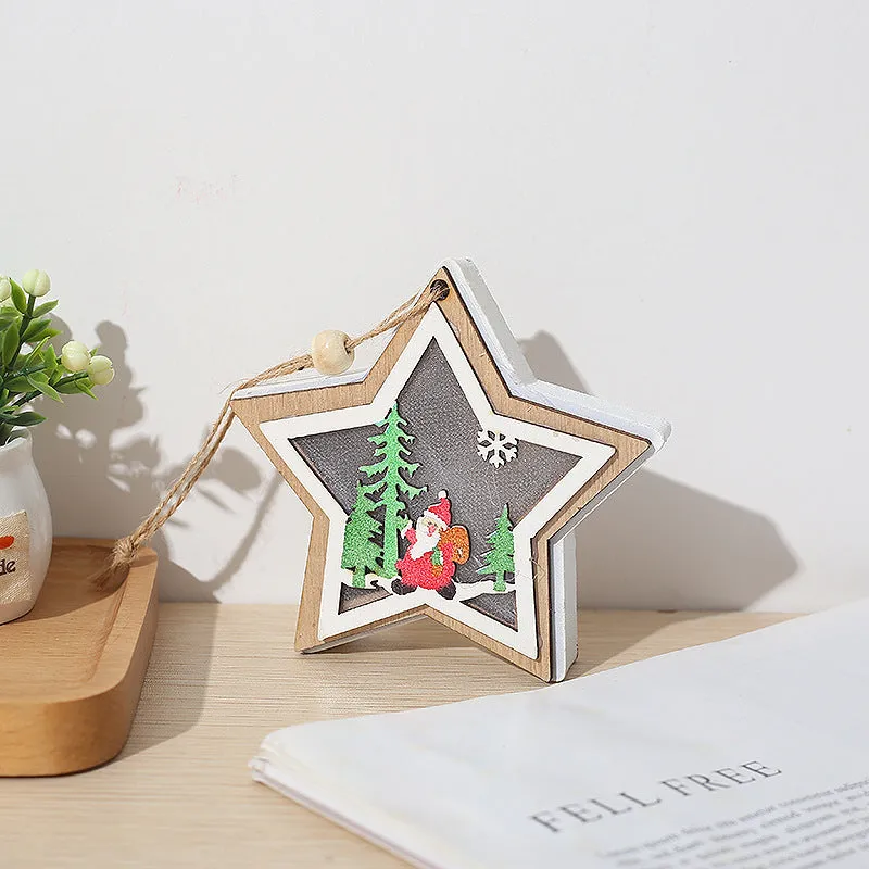 Bulk Xmas Tree Hanging Ornaments with Christmas Tree  Five-pointed Star Bells Gift Box Craft Decorations Wholesale