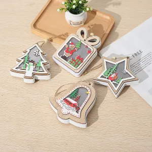 Bulk Xmas Tree Hanging Ornaments with Christmas Tree  Five-pointed Star Bells Gift Box Craft Decorations Wholesale