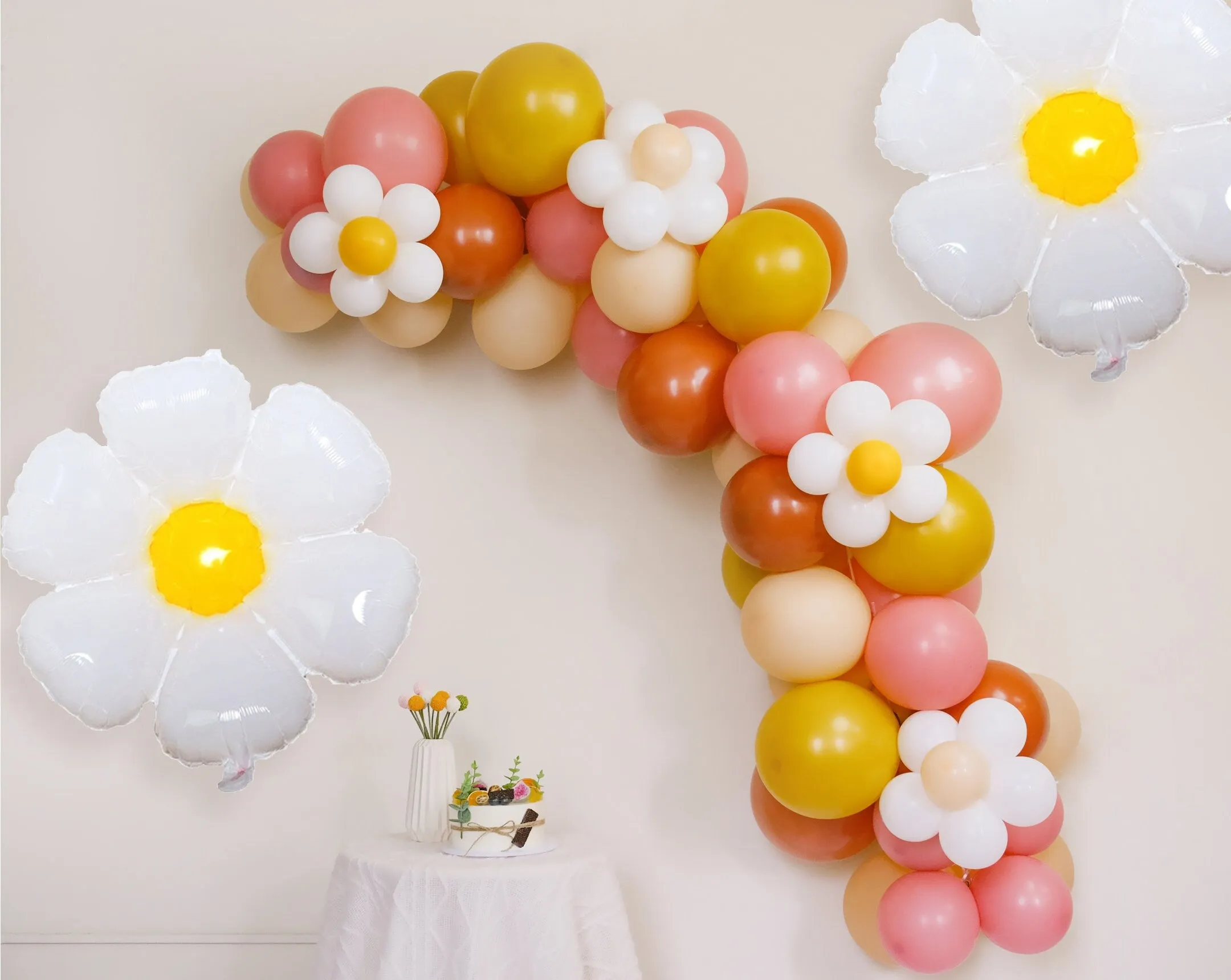 Burnt orange Two groovy birthday Party| Retro Floral daisies theme Balloon arch Garland Kit