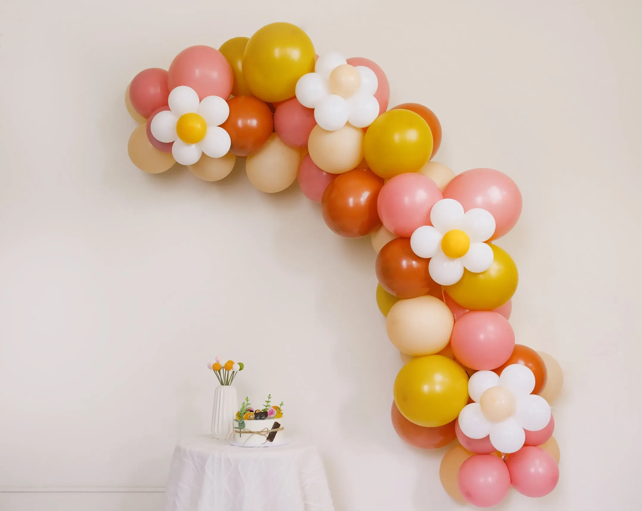 Burnt orange Two groovy birthday Party| Retro Floral daisies theme Balloon arch Garland Kit