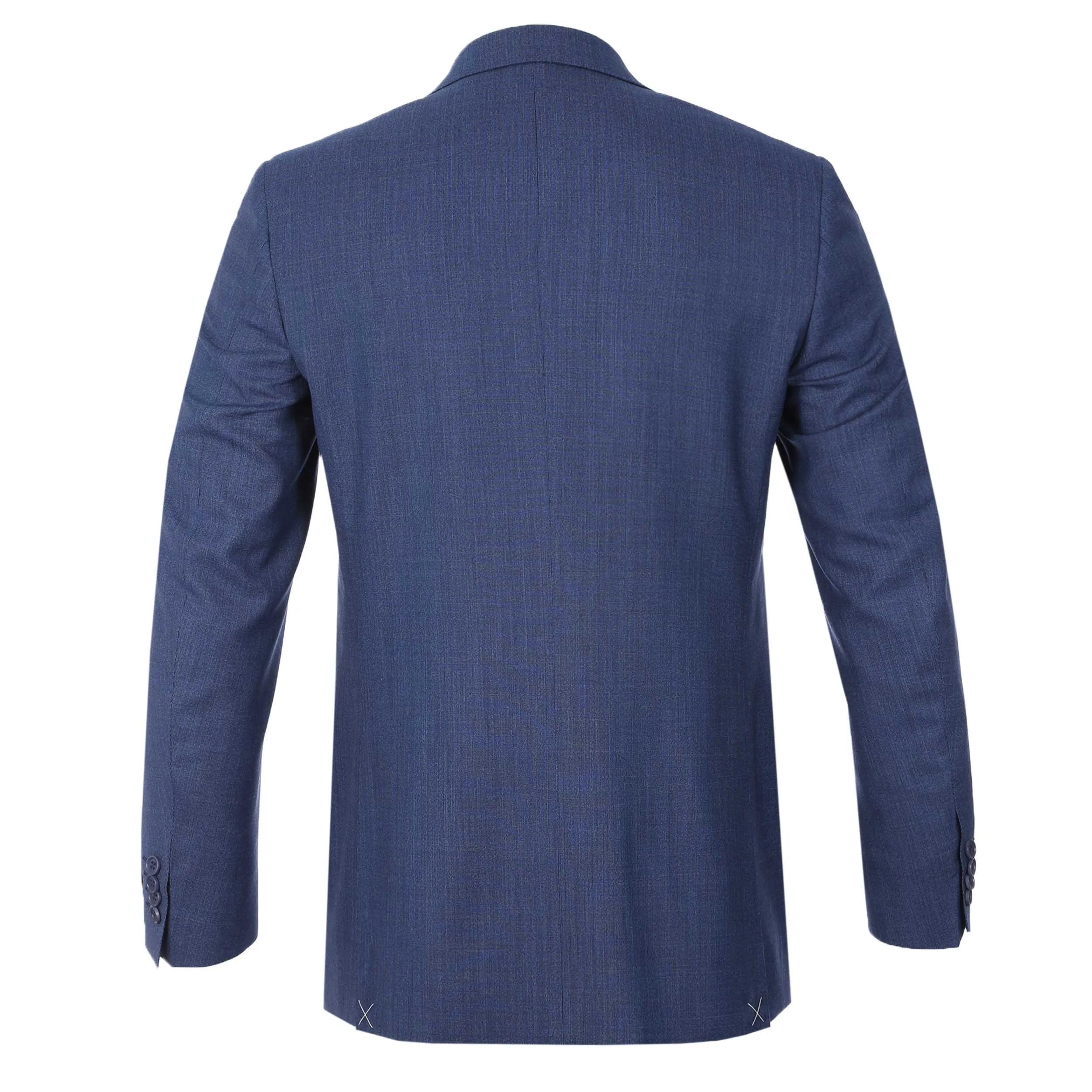 Canali Peak Lapel Stretch Suit in Denim Blue