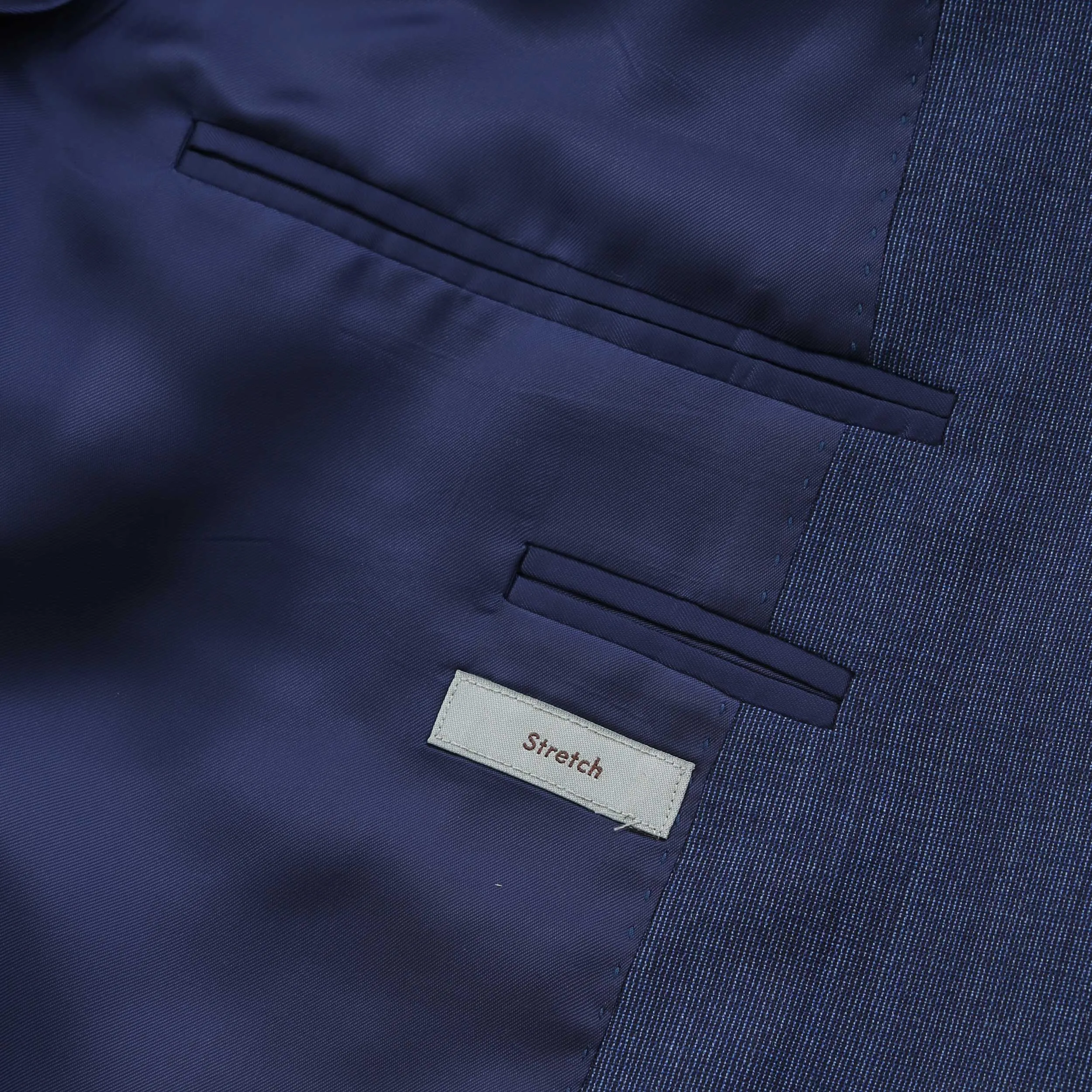 Canali Peak Lapel Stretch Suit in Denim Blue