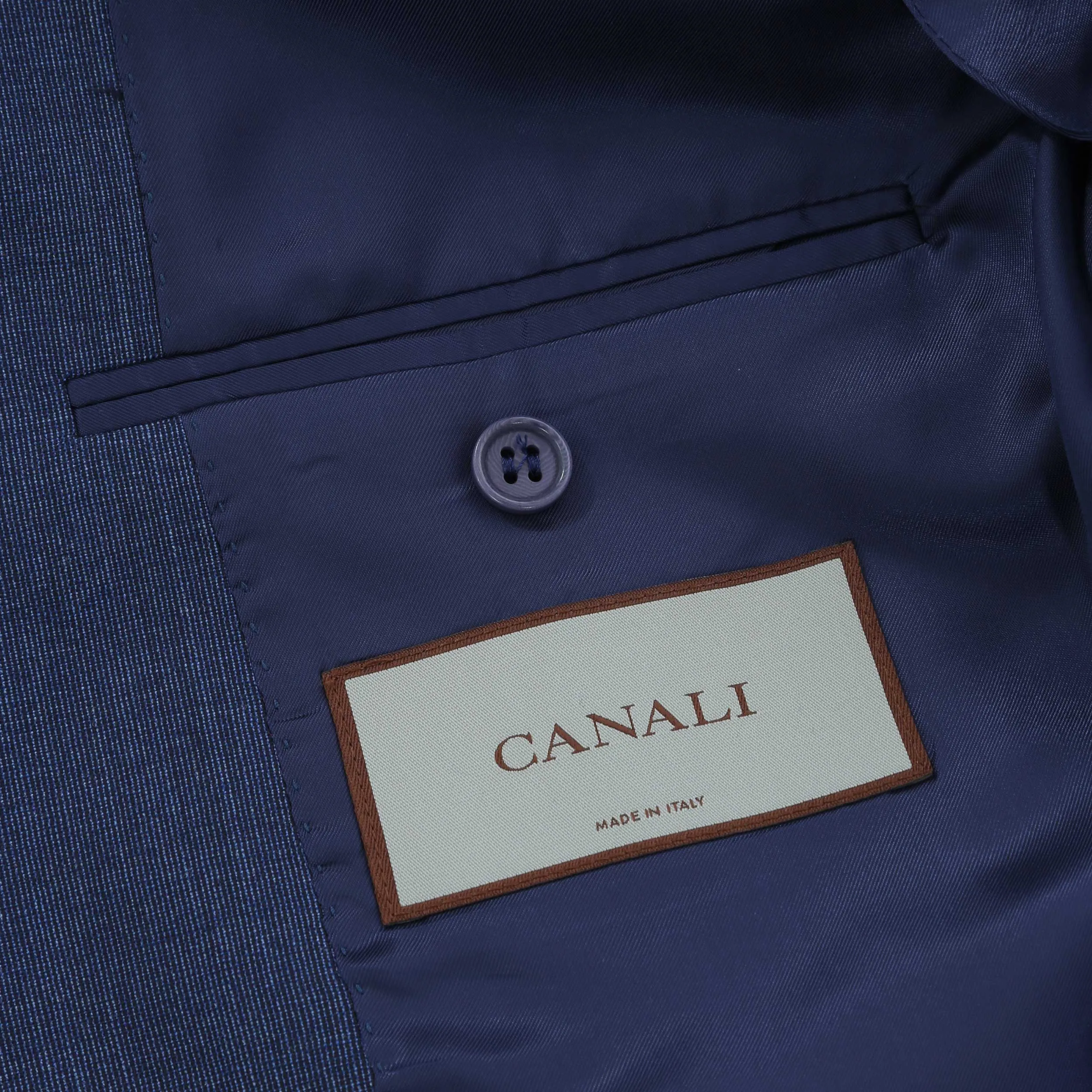 Canali Peak Lapel Stretch Suit in Denim Blue