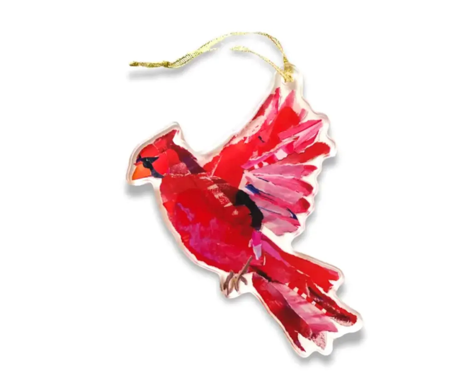 Cardinal in Flight Acrylic Ornament