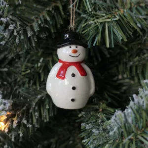 Ceramic Snowman Christmas Tree Ornament