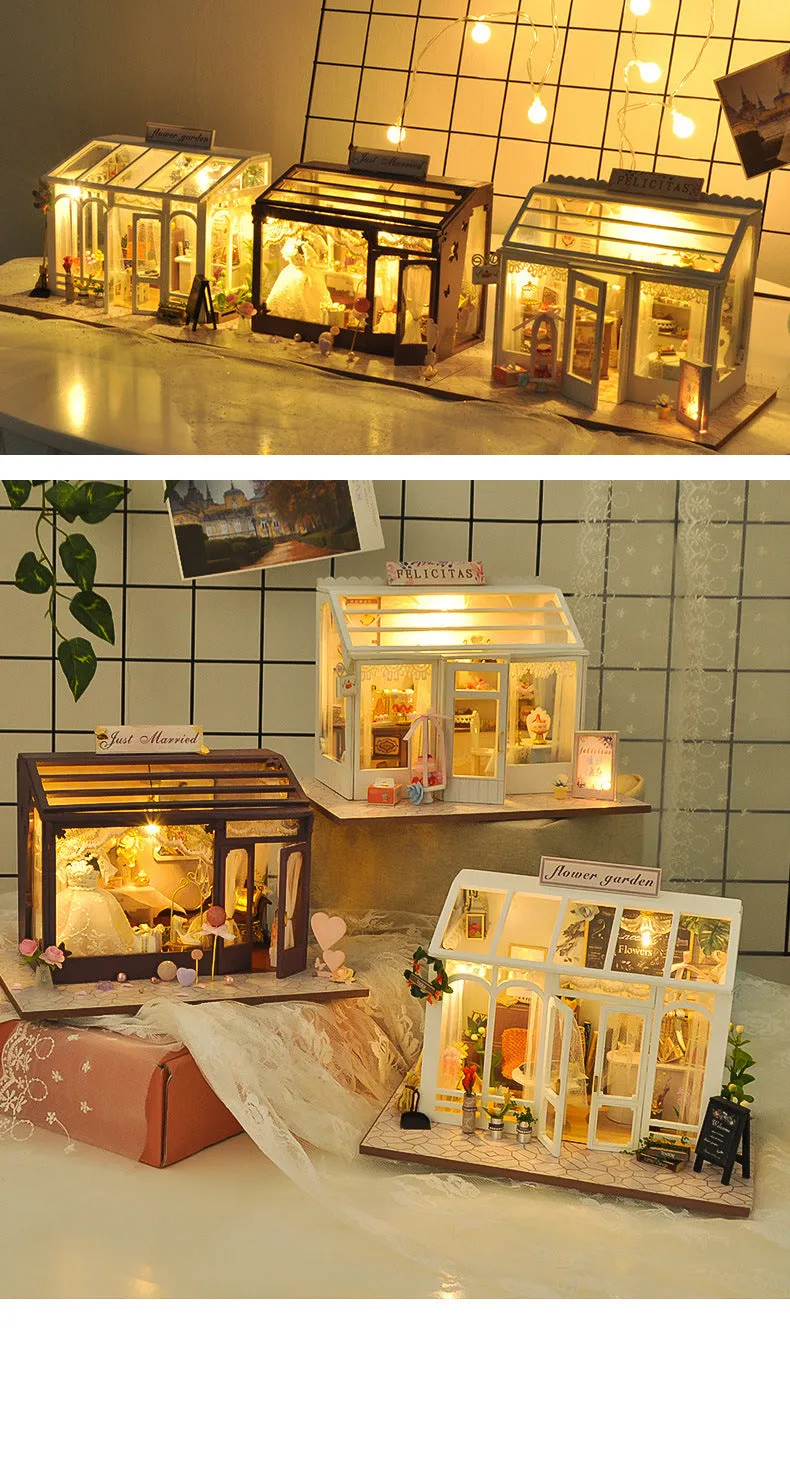 Christmas Gift DIY Dollhouse Handmade Model Shop House