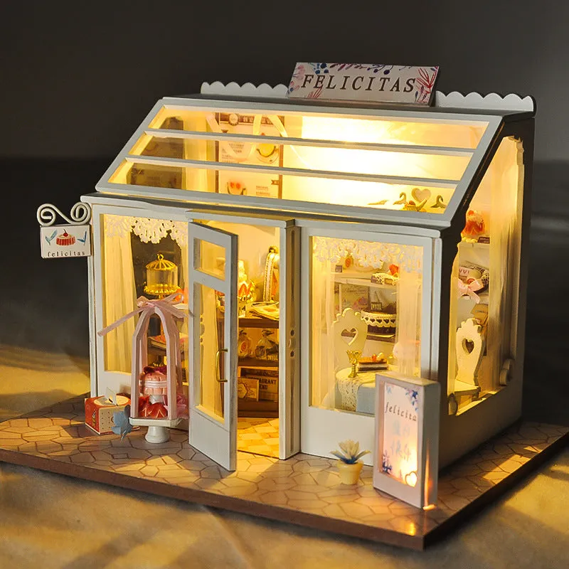 Christmas Gift DIY Dollhouse Handmade Model Shop House