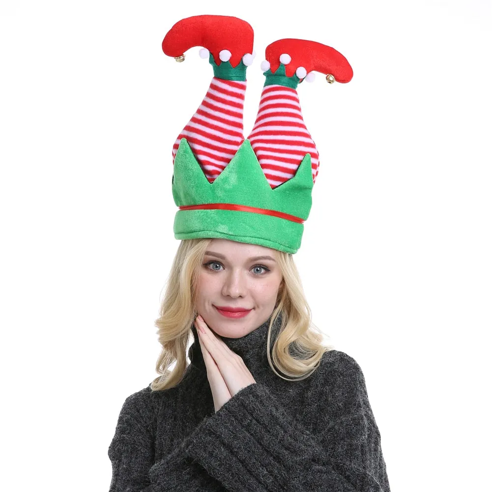 Christmas Hat Plush Elf Santa Hat Ornament Decoration Christmas cap Turkey hats New Year Xmas Party Props Decoration