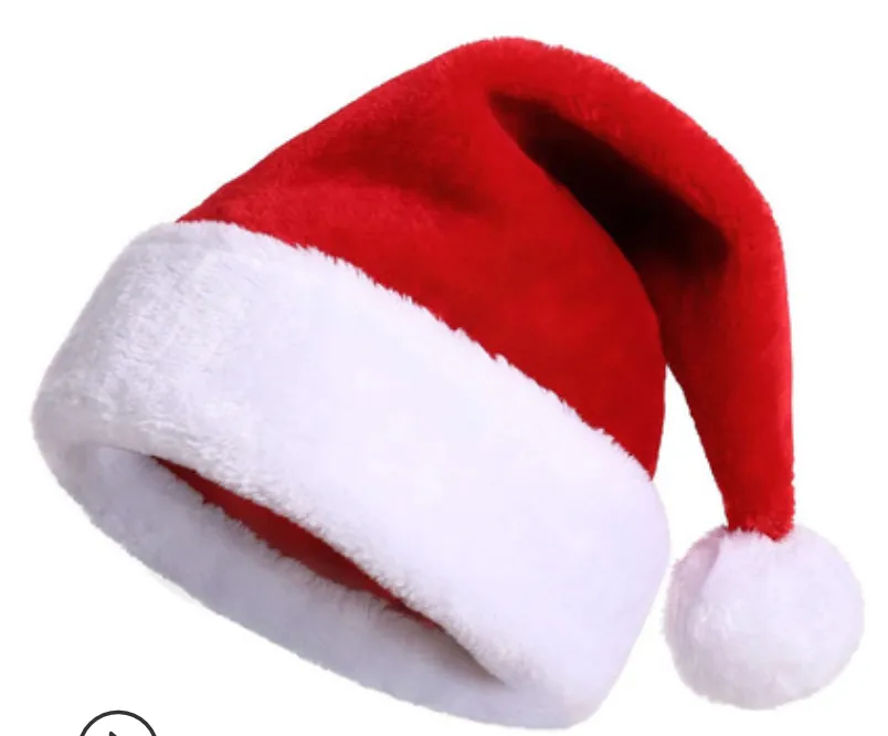 Christmas Hat Plush Elf Santa Hat Ornament Decoration Christmas cap Turkey hats New Year Xmas Party Props Decoration