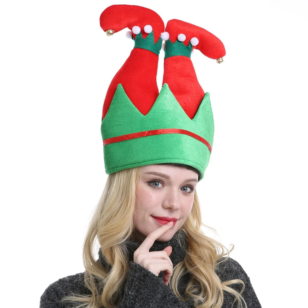 Christmas Hat Plush Elf Santa Hat Ornament Decoration Christmas cap Turkey hats New Year Xmas Party Props Decoration