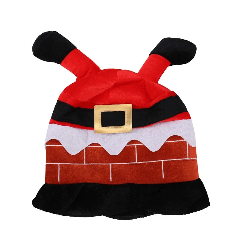 Christmas Hat Plush Elf Santa Hat Ornament Decoration Christmas cap Turkey hats New Year Xmas Party Props Decoration