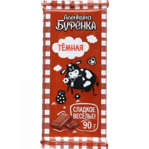 Confectionery tile "Alenkina Burenka" dark, 90g