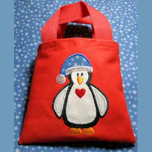 Cool Penguin Christmas Applique Words