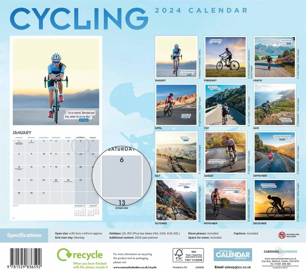 Cycling Wall Calendar 2024