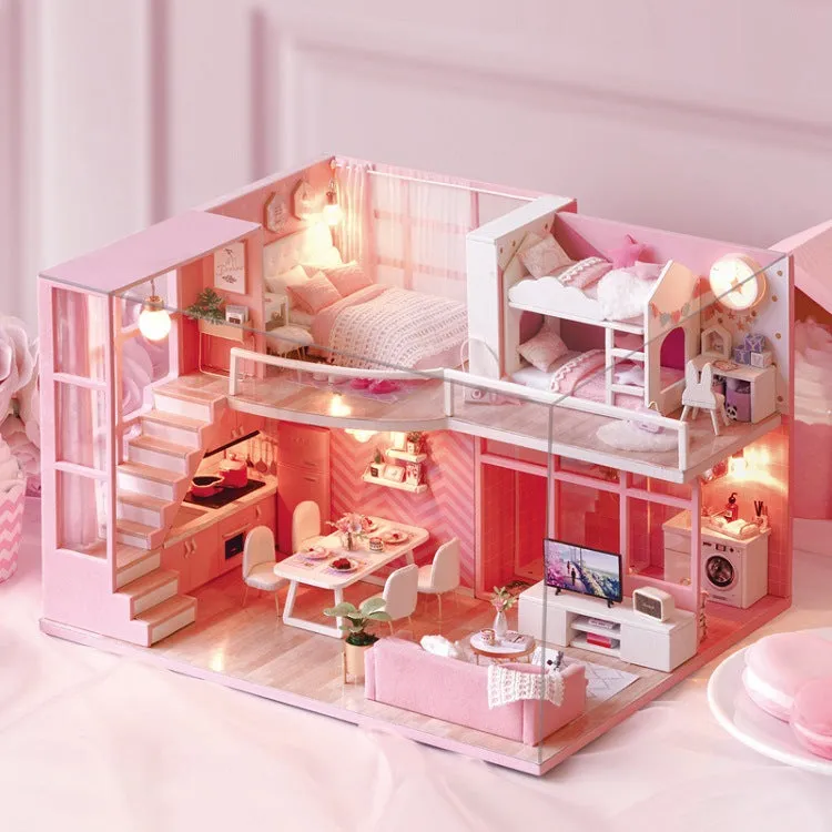 DIY Dollhouse Miniature with Furniture Kit Plus Dust Proof and Music Movement