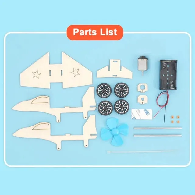 DIY STEM Electric Aircarft Jet Wooden Experiment Kit - 575