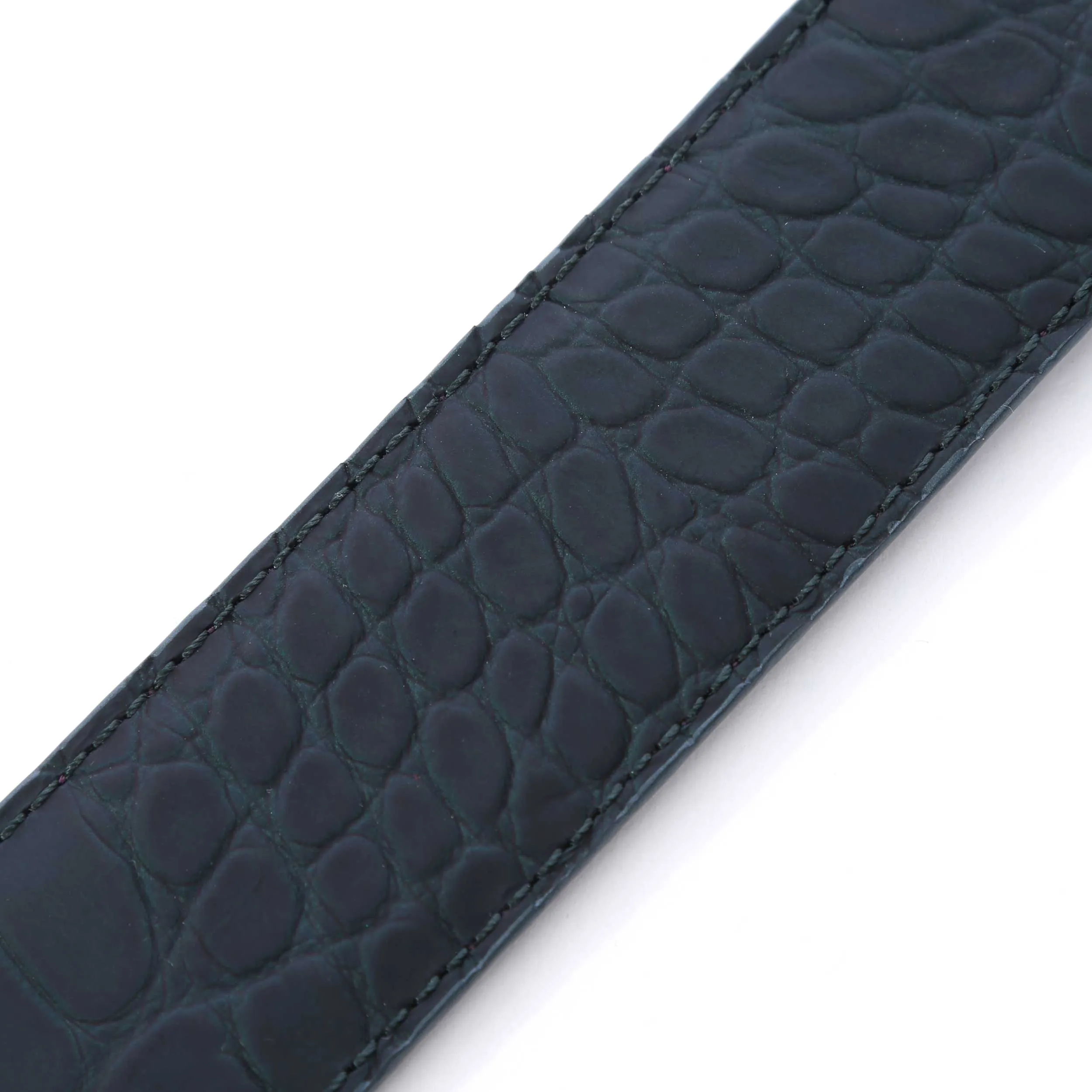 Elliot Rhodes Croc Print Belt in Midnight Oil