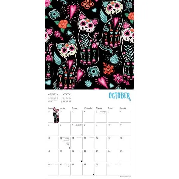 Flame Tree 2025 Wall Calendar - Sugar Skulls