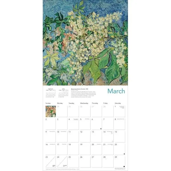 Flame Tree 2025 Wall Calendar - Vincent van Gogh Blooms