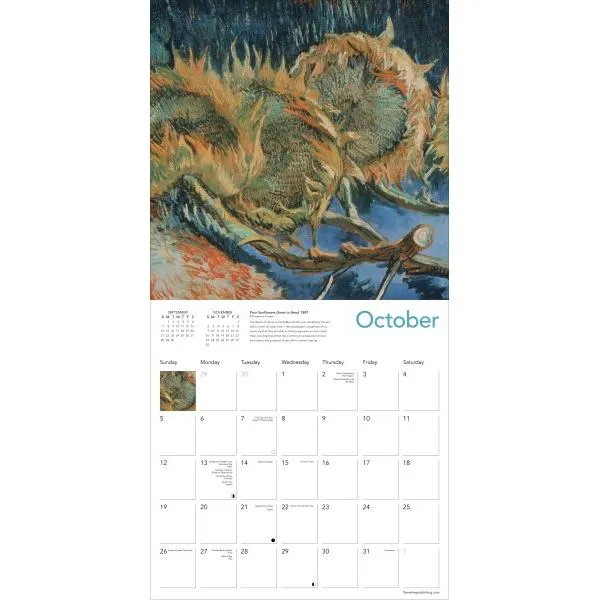 Flame Tree 2025 Wall Calendar - Vincent van Gogh Blooms