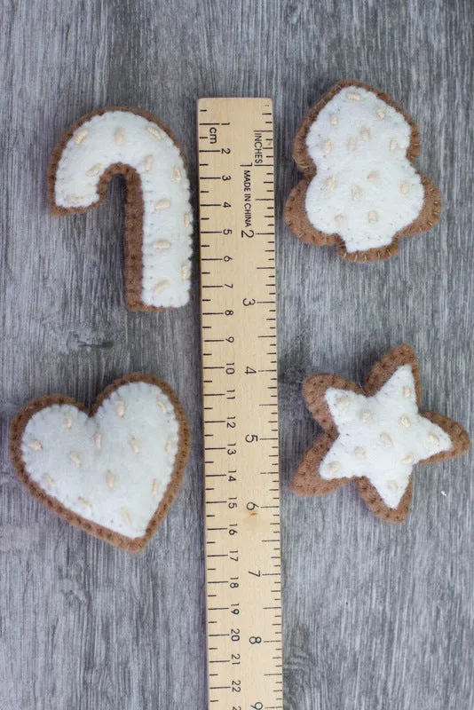 Gingerbread Cookie Christmas Tree Ornaments- SET OF 4