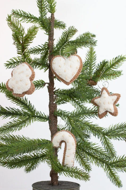 Gingerbread Cookie Christmas Tree Ornaments- SET OF 4