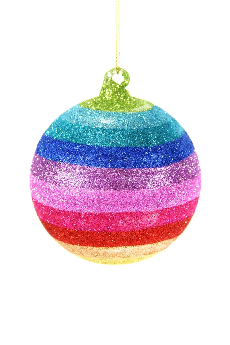 Glitter Rainbow Ball Ornament