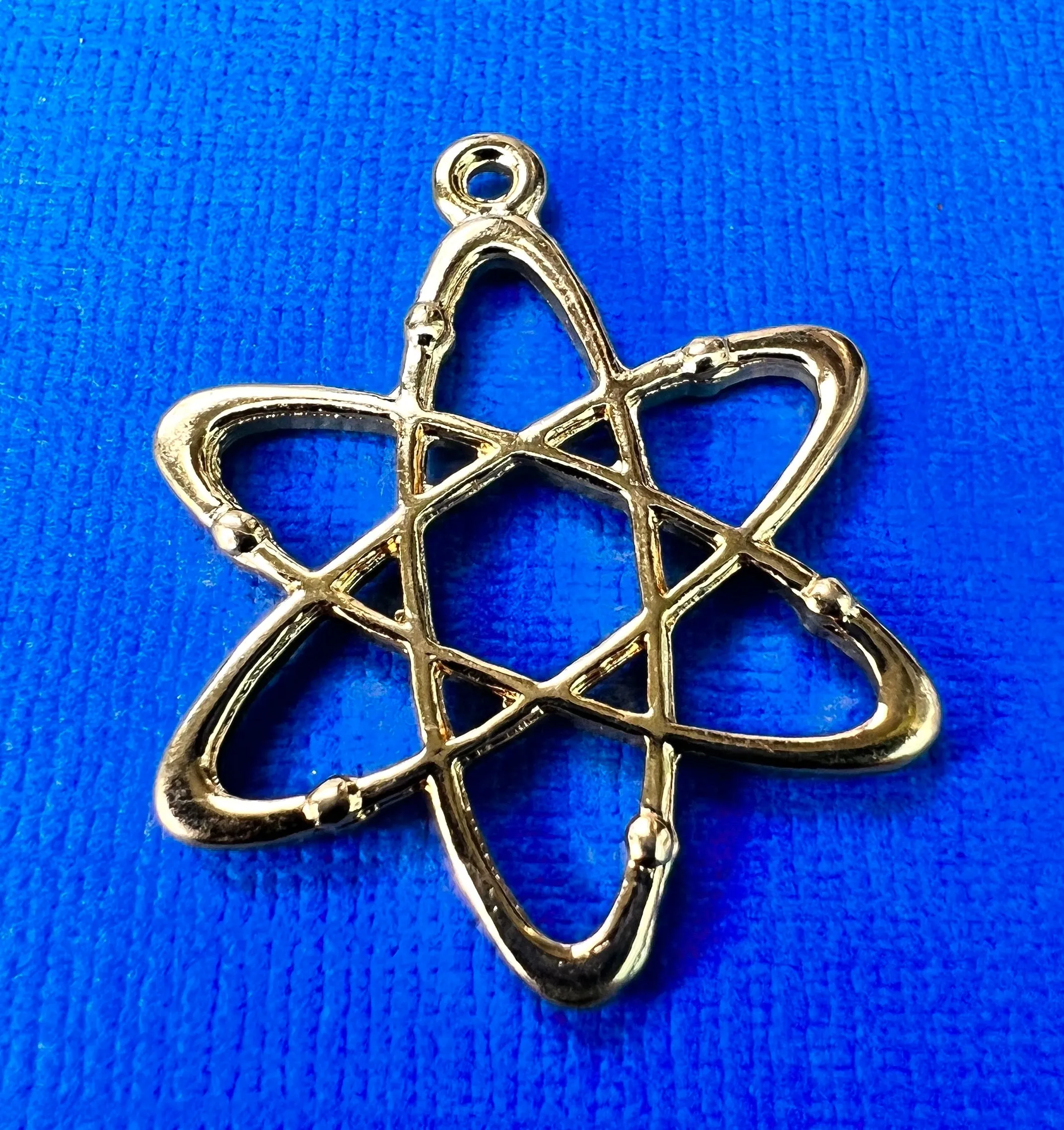 Golden 3cm Electron Path Charm / Pendant