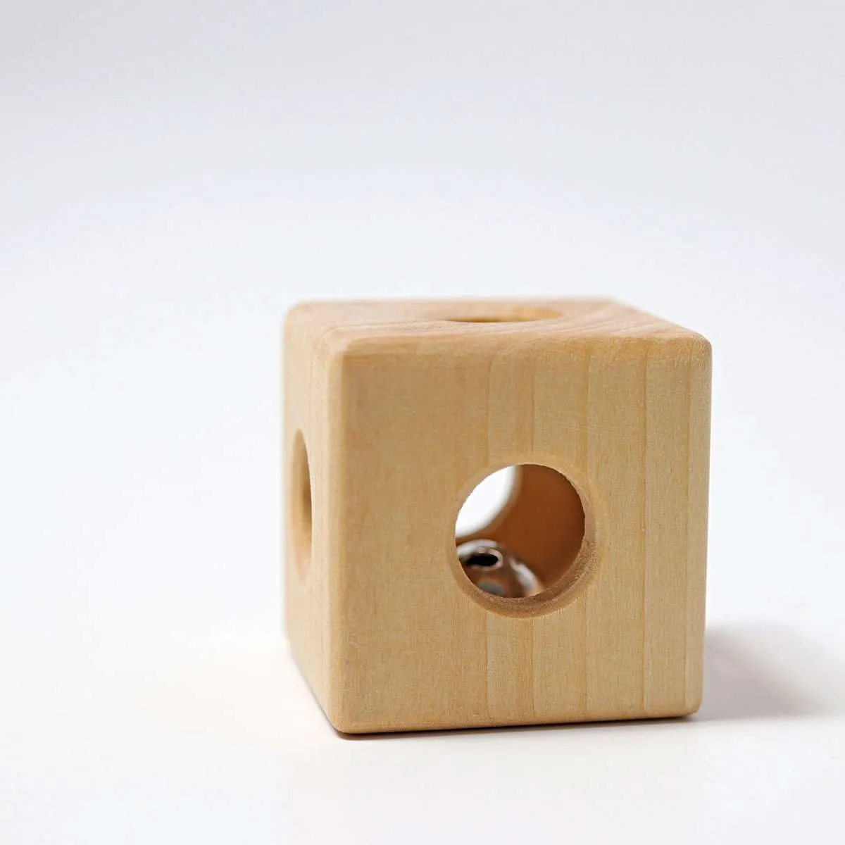 Grimm's Wooden Cube with Bell Rattle