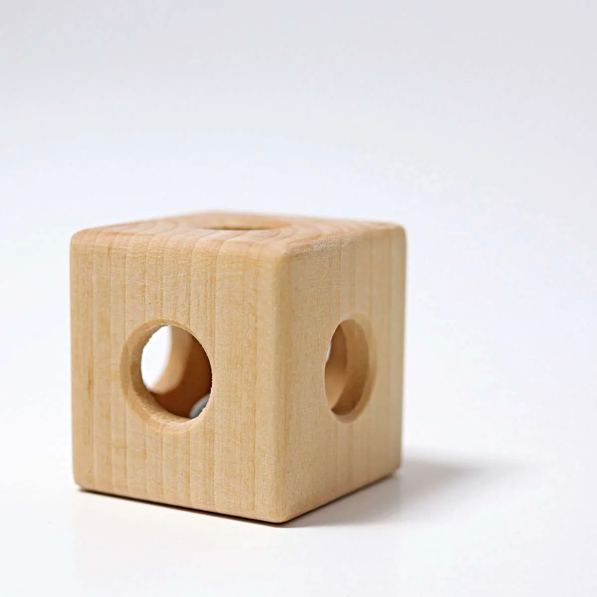 Grimm's Wooden Cube with Bell Rattle