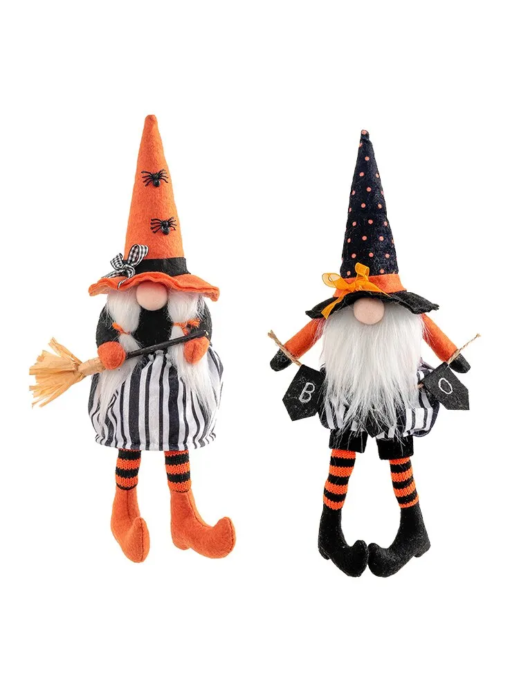 Halloween Doll Bar Decor Gnome Plush Figurines Witch Handmade Gnome Statue Halloween Kids Gift Happy Halloween Party