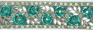 Hand-crafted Beaded Sequins Indian Trim 1" - 1 Yard