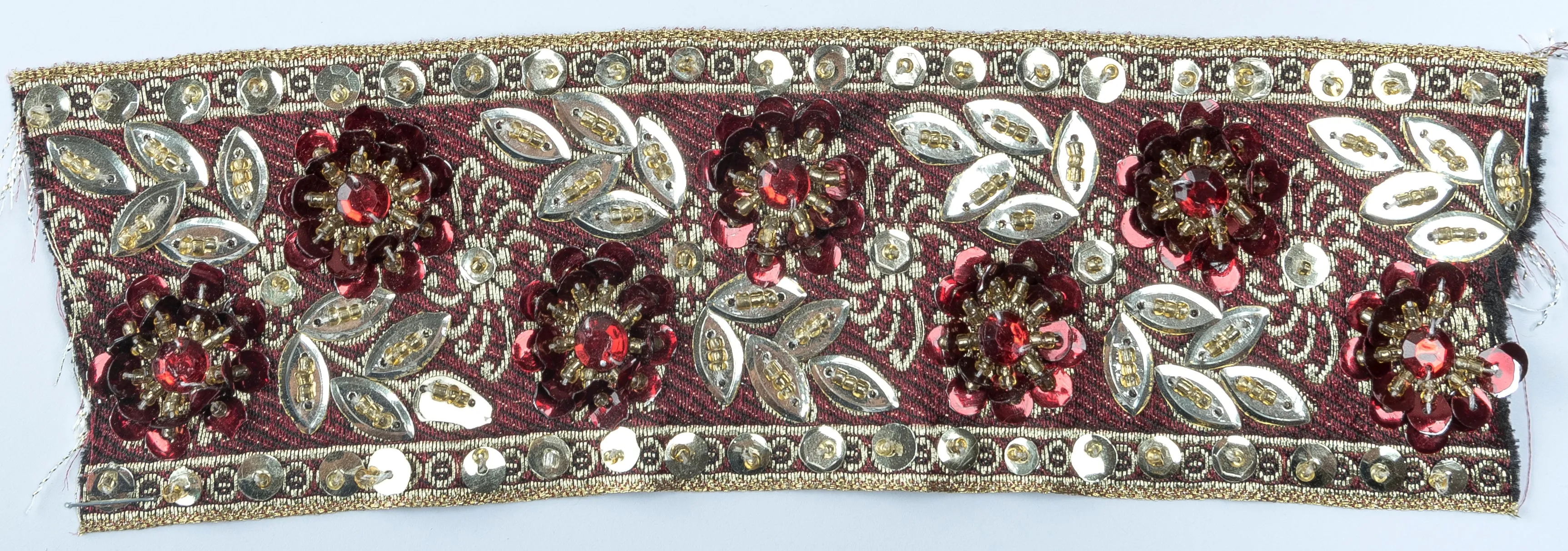 Hand-crafted Beaded Sequins Indian Trim 1" - 1 Yard