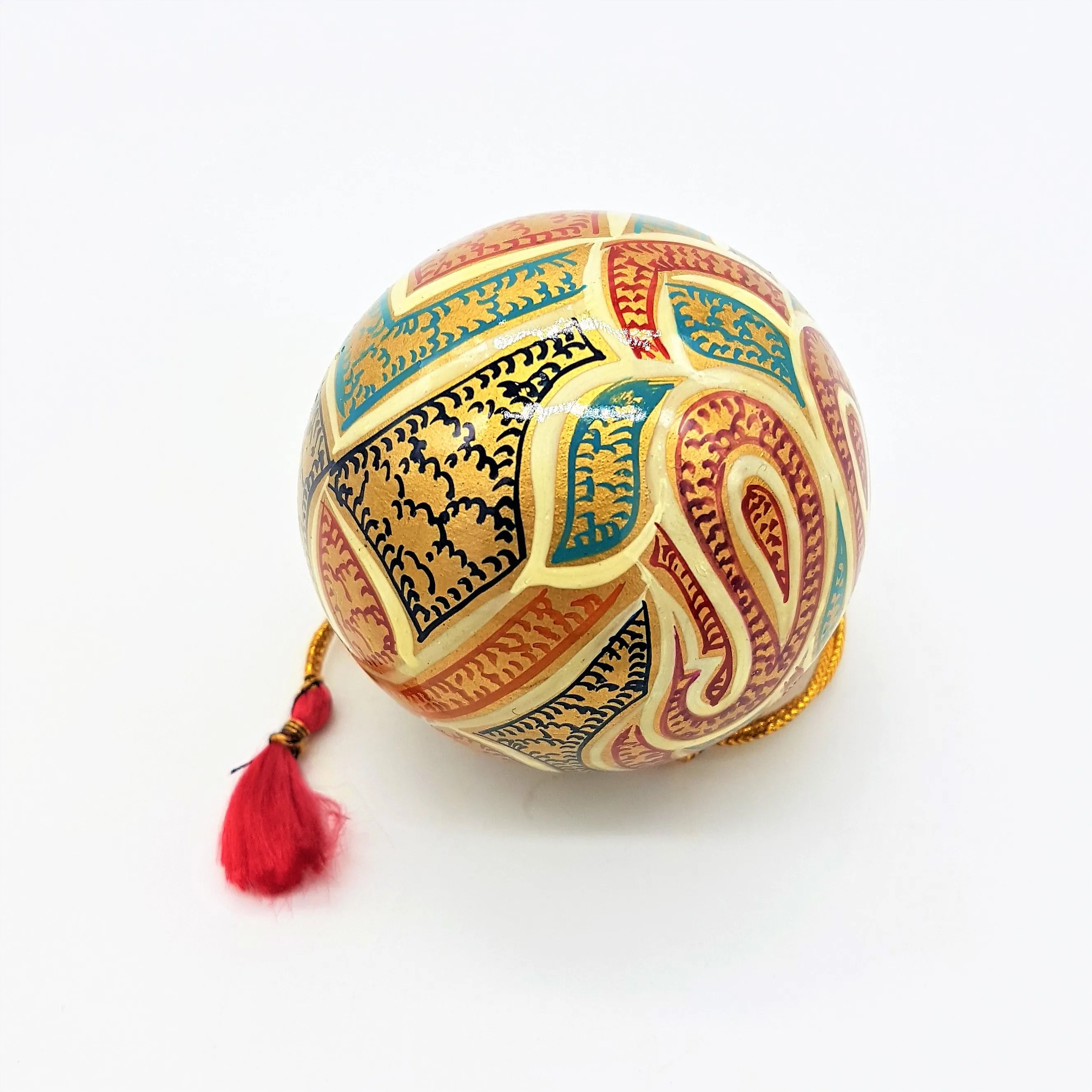 Hand-Painted Papier Maché Bauble - Choice of Four Colours