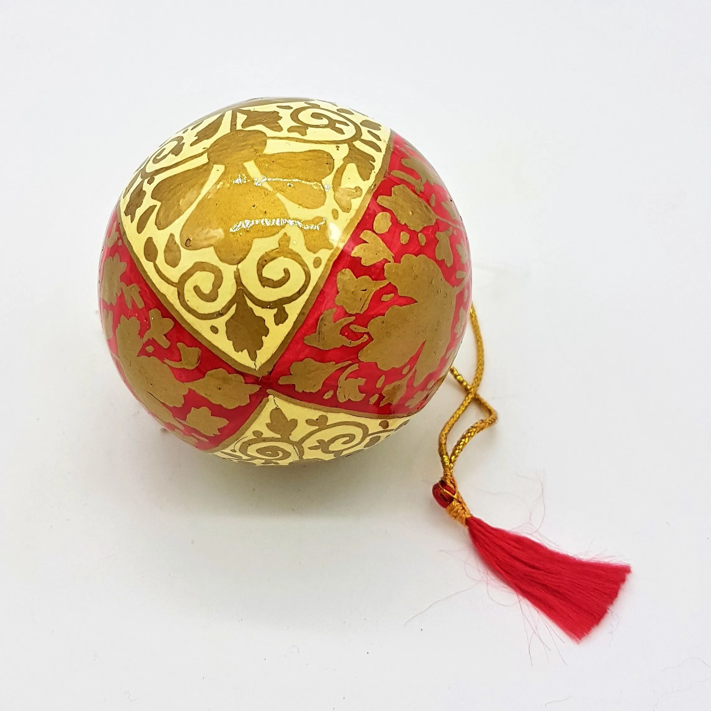 Hand-Painted Papier Maché Bauble - Choice of Four Colours